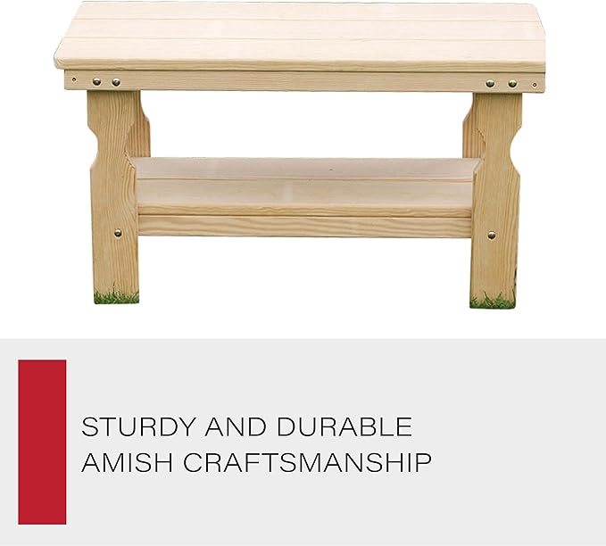 Amish Casual Heavy Duty Pressure Treated Wood Unfinished Outdoor Coffee Table - Crafted from Solid Pine by Amish Craftsmen in The USA