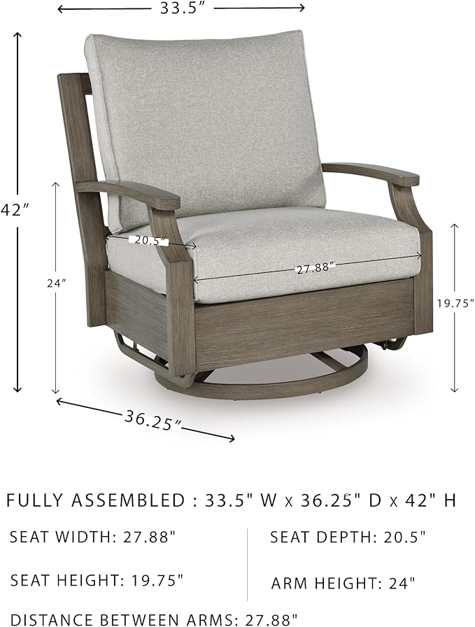 Signature Design by Ashley Rainier Ranch Contemporary Nuvella Weather Resistant Fabric Outdoor High Back Swivel Glider - Photo 3