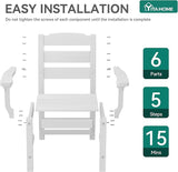 YITAHOME HDPE Chairs Set of 2, Sturdy Patio Chair w/Max Bearing 330 LBS, All-Weather Outdoor Patio Chairs for Terrace - Photo 8