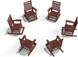 Classic Outdoor Rocking Chair Set of 4, HDPE Patio Rocking Chairs with Slat Back & Wide Armrests - Photo 1