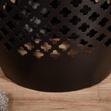 Outsunny 12" Steel Outdoor Side Table, Round Hollow Drum Patio End Table, Accent Table for Indoor and Outdoor, Black - Photo 7
