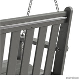 POLYWOOD GNS60GY Vineyard 60" Swing, Slate Grey - Photo 6