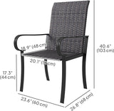 Outsunny Set of 2 Outdoor Wicker Dining Chairs, All-Weather Rattan Armchairs with Armrests, Steel Frame - Photo 3