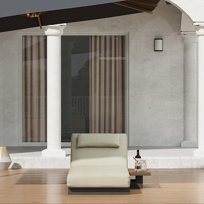 homary Modern Outdoor Lounge Chair, Patio Pool Lounger Outdoor Chaise with Beige Cushions & Built-in Side Table, Adjustable Backrest, Weather-Resistant Metal Frame