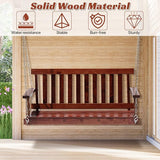 Wooden Porch Swings Outdoor Bench Swing 48inch, 2 Person Seating Hanging Porch Swing Solid Wood Patio Bench for Garden - Photo 4