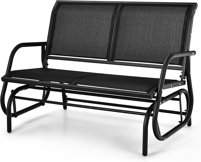 Tangkula 2 Person Patio Glider, Outdoor Swing Bench Rocker Glider Loveseat Chair with Heavy-Duty Steel Frame - Photo 1