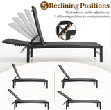 Chaise Lounge Chair, Set of 8 Outdoor Recliner Lounge Chair Sun Loungers - Photo 5