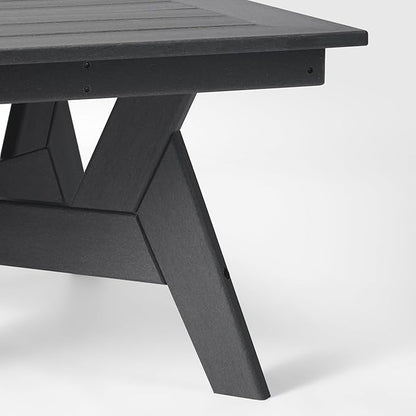WestinTrends Avalon Modern Low Outdoor Patio Square HDPE Coffee Table, Gray