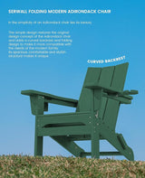 SERWALL Modern Adirondack Chair, Folding Adirondack Chair with Dual Cup Holders - Photo 7