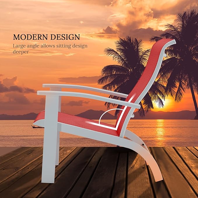 VICLLAX Outdoor Adirondack Chair Set of 2, Patio Chair for Lawn Garden, All Weather Outdoor Lounge Chair