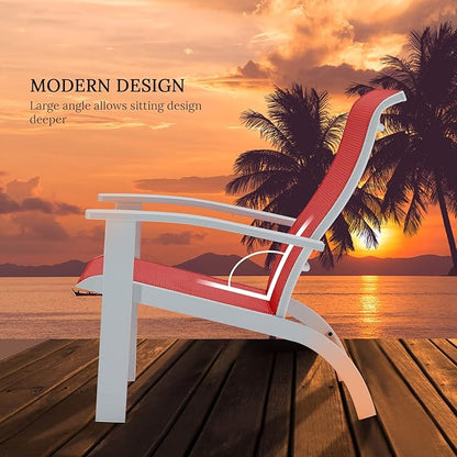 VICLLAX Outdoor Adirondack Chair Set of 4, Patio Chair for Lawn Garden, All Weather Outdoor Lounge Chair