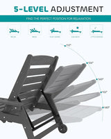 SERWALL Patio Chaise Lounge Chair Set of 4, 5 Positions Adjustable Poly Outdoor Lounger for Pool - Photo 3