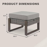 Rilyson Outdoor Ottoman Wicker Patio Footrest - 2 Piece Wicker Footrest Footstools Set with Sturdy Frame - Photo 6