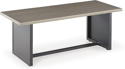 Signature Design by Ashley Bree Zee Straight Contemporary 3-Piece Outdoor Sectional with Tufted Cushion and End Table, Gray