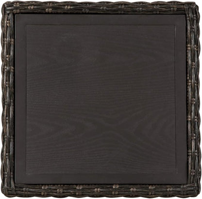 Signature Design by Ashley Grasson Lane Outdoor Rattan Square End Table with Storage, All-Weather Resin Wicker Handwoven Over Durable Aluminum Frame, Aluminum Tabletop and Shelf, 22.25" High, Brown