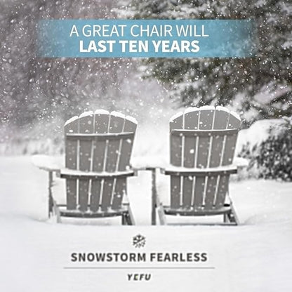 YEFU 3-Piece Adirondack Chair and Table Set: Outdoor Lounge Furniture Set - Outdoor Chair Plastic Weather Resistant with Wide Armrests for Patio Lawn Pool Porch Garden(Grey