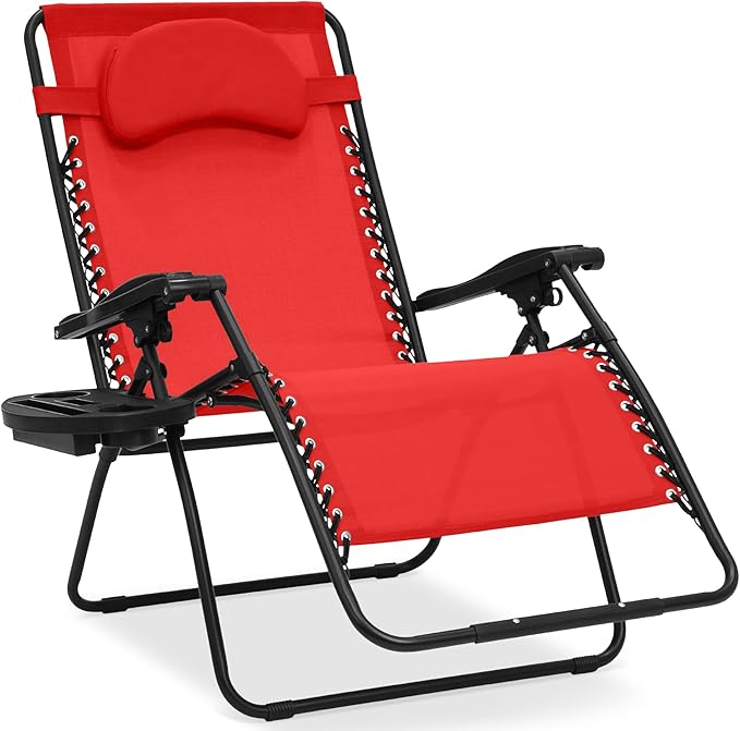 Best Choice Products Oversized Zero Gravity Chair, Folding Outdoor Patio Lounge Recliner w/Cup Holder Accessory Tray - Photo 1