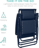 Best Choice Products Folding Zero Gravity Outdoor Recliner Patio Lounge Chair w/Adjustable Canopy Shade, Headrest - Photo 6