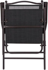 Giantex Set of 2 Patio Folding Chairs, Outdoor Patio Dining Chairs w/Armrest, Sling Back, Metal Frame - Photo 6