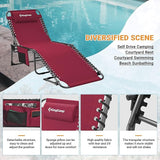 KingCamp Lounge Chair Outdoor, Folding Portable Tanning Chairs Comfy Adjustable 5-Position Lay Flat Foldable Chaise - Photo 5