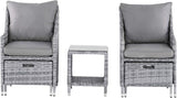 Elle Decor Vallauris Patio Outdoor Furniture Collection, Premium All Weather Wicker, 5 Piece Non-Reclining Set, Gray - Photo 8