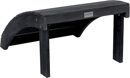 Safavieh PAT6701K Outdoor Collection Mopani Ottoman, Dark Slate Grey
