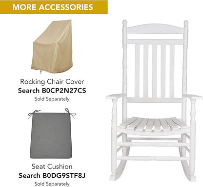 Shine Company Rhode Island Wooden Traditional Rocking Chair, White