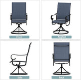 Patio Swivel Chairs Set of 4, Outdoor Dining Chairs with High Back - Photo 7