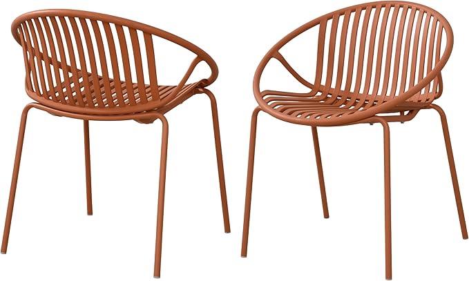 Christopher Knight Home Set of 2 Tita Modern Patio Outdoor Dining Chairs, Stacking Chair, Outside Dinner - Photo 4