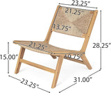 GDFStudio Acacia Wood Outdoor Lounge Chairs Set of 2, Weather-Resistant Natural PE Wicker - Photo 2