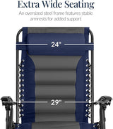 Best Choice Products Oversized Padded Zero Gravity Chair, Folding Outdoor Patio Recliner - Photo 4