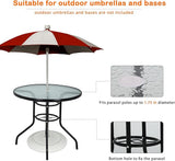 MKDLUFEI 32 Inch Round Outdoor Dining Table, Patio Table with Umbrella Hole, Tempered Glass Top, Black Steel Frame - Photo 5