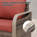EAGLE PEAK Wicker Outdoor Patio Sofa Modern Rattan Patio Furniture Loveseat for Backyard Deck Porch Balcony - Photo 6