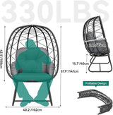 YITAHOME Egg Chair with Stand Outdoor Indoor Egg Lounge Chair with Cushion Wicker Chair PE Rattan Chair Included for - Photo 2