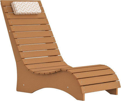 HDPS Pool Lounge Chairs, Use in Pools Lounge Chairs up to 10-Inches of Water, Chaise Chairs with Headrest, Lounge Chair Outdoor, Fade-Resistant Pool Lounger for Deck