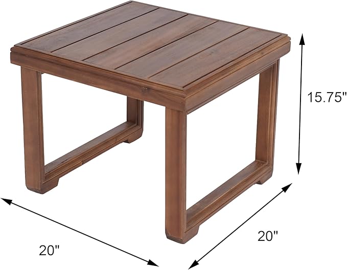 Christopher Knight Home Nicholas Outdoor Small Coffee Table, Slat Panel Square Side Table - Photo 2
