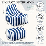Outdoor Bean Bag Chair with Ottoman, Large Patio Lounge Chair for Adults, Thick Filled Lounger for Pool, Deck - Photo 2
