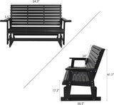 Poly Lumber Patio Glider with Cup Holders, High Backrest and Deep Contoured Seat, HIPS Material, All-Weather Resistant - Photo 2