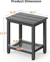 ODK Outdoor Double Side Table, Adirondack Patio End Table with Weather-Resistant Waterproof Top for Hot Tub Garden - Photo 3