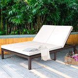 COSTWAY 2-Person Patio Rattan Lounge Chair Chaise Recliner Adjustable Cushion - Photo 3