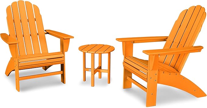 POLYWOOD Vineyard 3-Piece Curveback Adirondack Chair Set