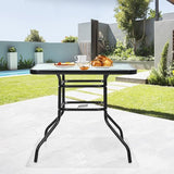 32" Square Outdoor Dining Table - Tempered Glass Top with Umbrella Hole - Photo 9
