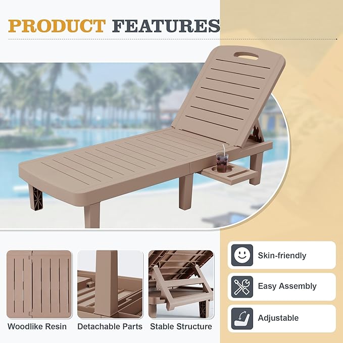 UDPATIO Outdoor Lounge Chairs Set of 2 - Photo 6