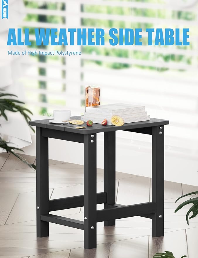 MXIMU Outdoor Side Table for Patio: 16" HIPS Weatherproof Adirondack Table Set of 2 - Small End Tables for Outside - Photo 6