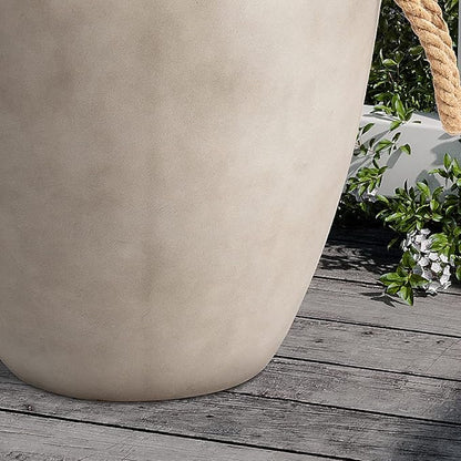 SUNBURY Outdoor Side Table Set of 2, 2 Piece Concrete Side Table Outdoor End Table, 17" H Small Side Table End Table Grey Accent Table for Patio Garden Living Room