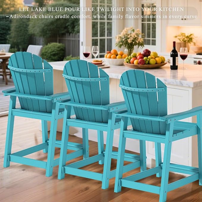 OTSUN Adirondack Chair, Large Lawn Chair, Outdoor Chair with Durability and Weather Resistance, HDPE Patio Chair for Yard, Porch, Garden, Deck, Swimming Pool