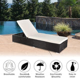 PE Wicker Chaise Lounge Chairs for Outside Outdoor Patio Reclining Chair Sun Bed Patio Couch with Removable Cushion - Photo 6