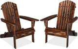 Outvita Folding Adirondack Chair Set of 2, 350LBS Solid Wood Garden Chair Weather Resistant - Photo 1