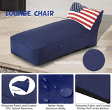 Outdoor Chaise Lounge Chair, Sunbed UV Resistant American Flag Sofa Couch Patio Waterproof Outside Sunlounge Reclining - Photo 4