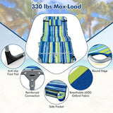 Goplus Tanning Chair, Folding Outdoor Beach Lounge Chair with Face & Arm Hole, Carrying Strap, Pillow, Side Pocket - Photo 6